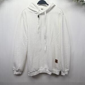 Coofandy Men's Size Medium White‎ Quilted Pullover Hoodie NWT